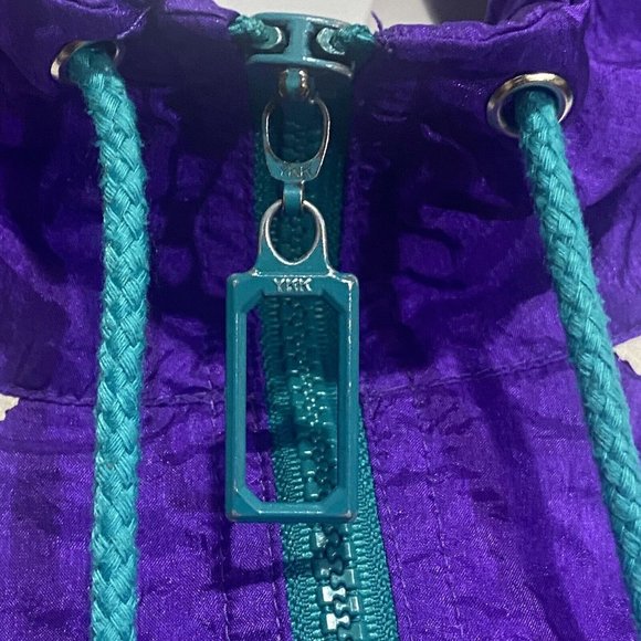 Milano Sport Vtg Windbreaker Tracksuit Jogging Set 1980's L Purple Teal MINT - Picture 4 of 10